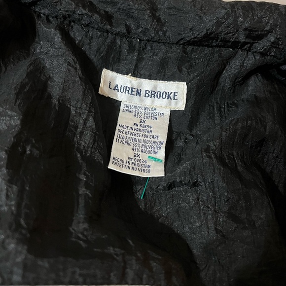 Lauren Brooke Windbreaker Jacket Size 2X Vintage 90s Black Red and Gold - Picture 4 of 4